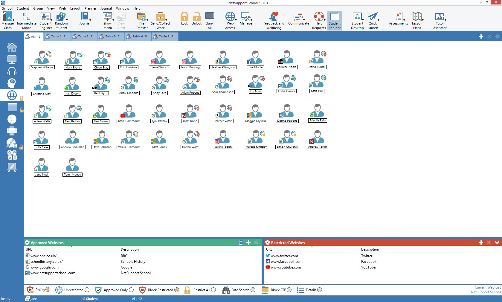 screenshot of NetSupport School